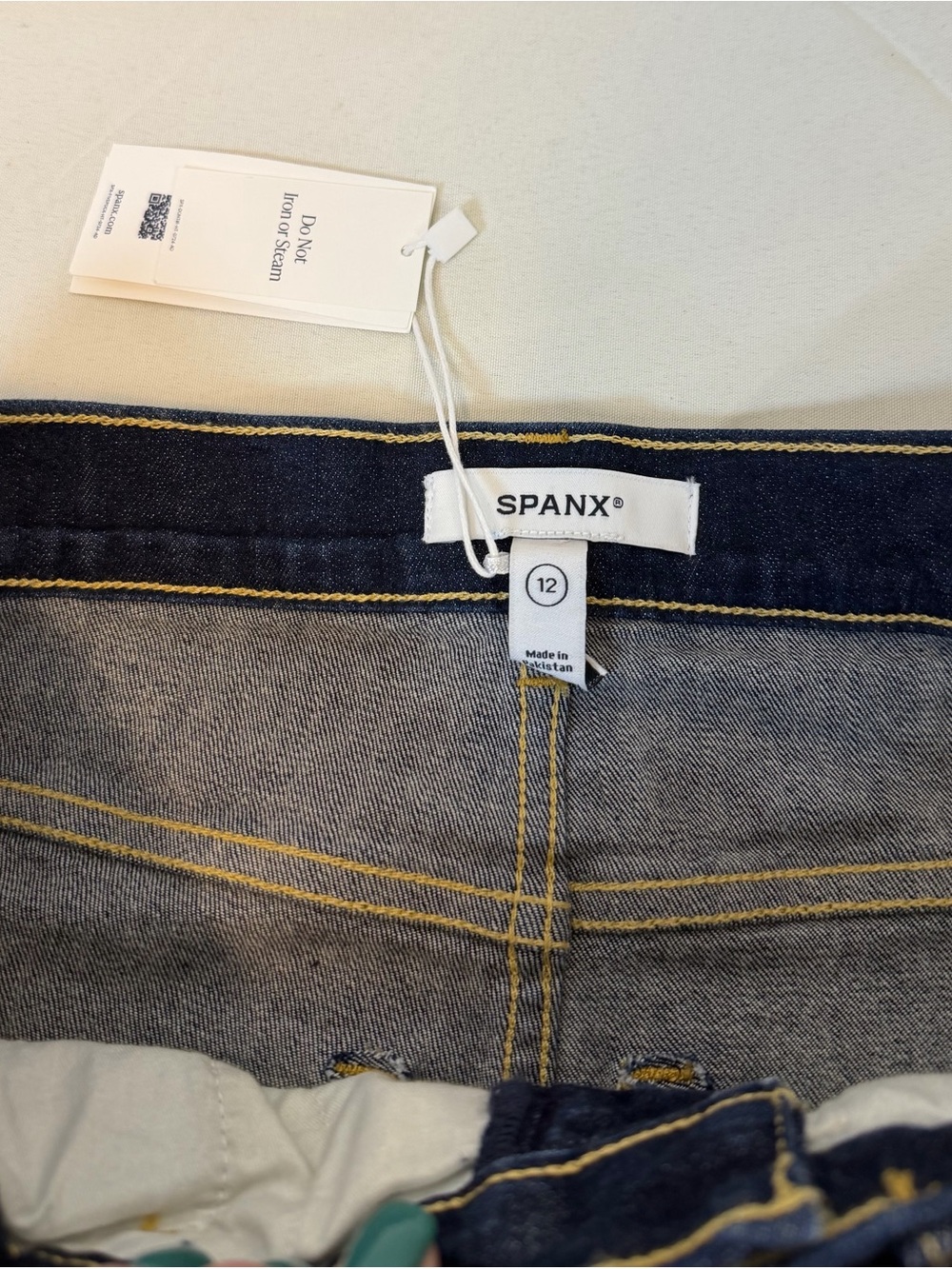 SPANX Women's Straight Leg Jeans in Dark Blue Denim - Picture 4 of 11